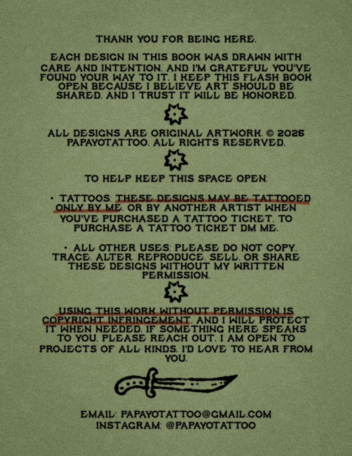 Papayo Tattoo Flashbook introduction