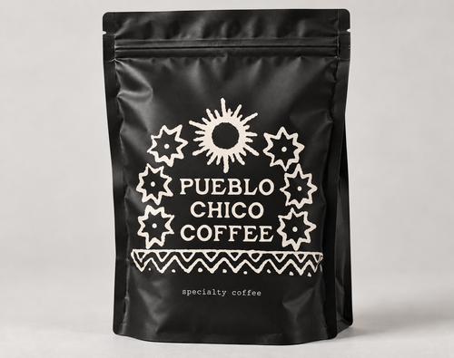 Pueblo Chico Coffee 250g black bag with cream logo